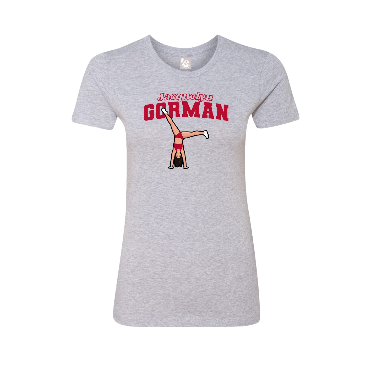 Fitted Women's Tee — Name Arch in Grey