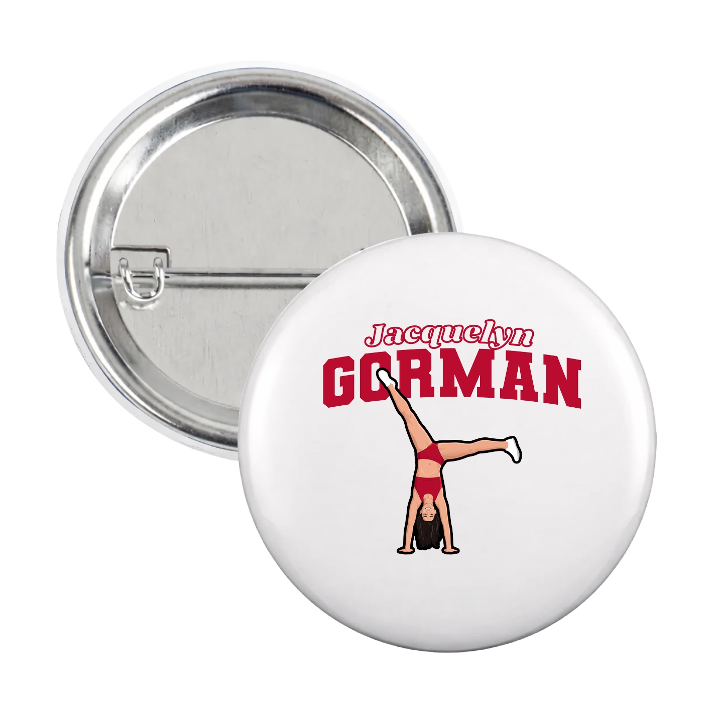 Game Day Button — Name Arch in White