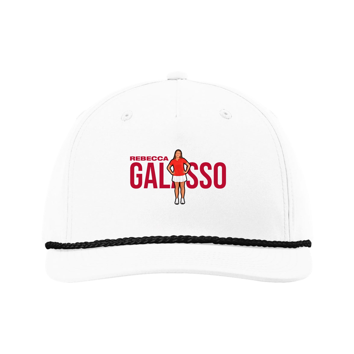 Five-Panel Classic Rope Cap — Player Name in White