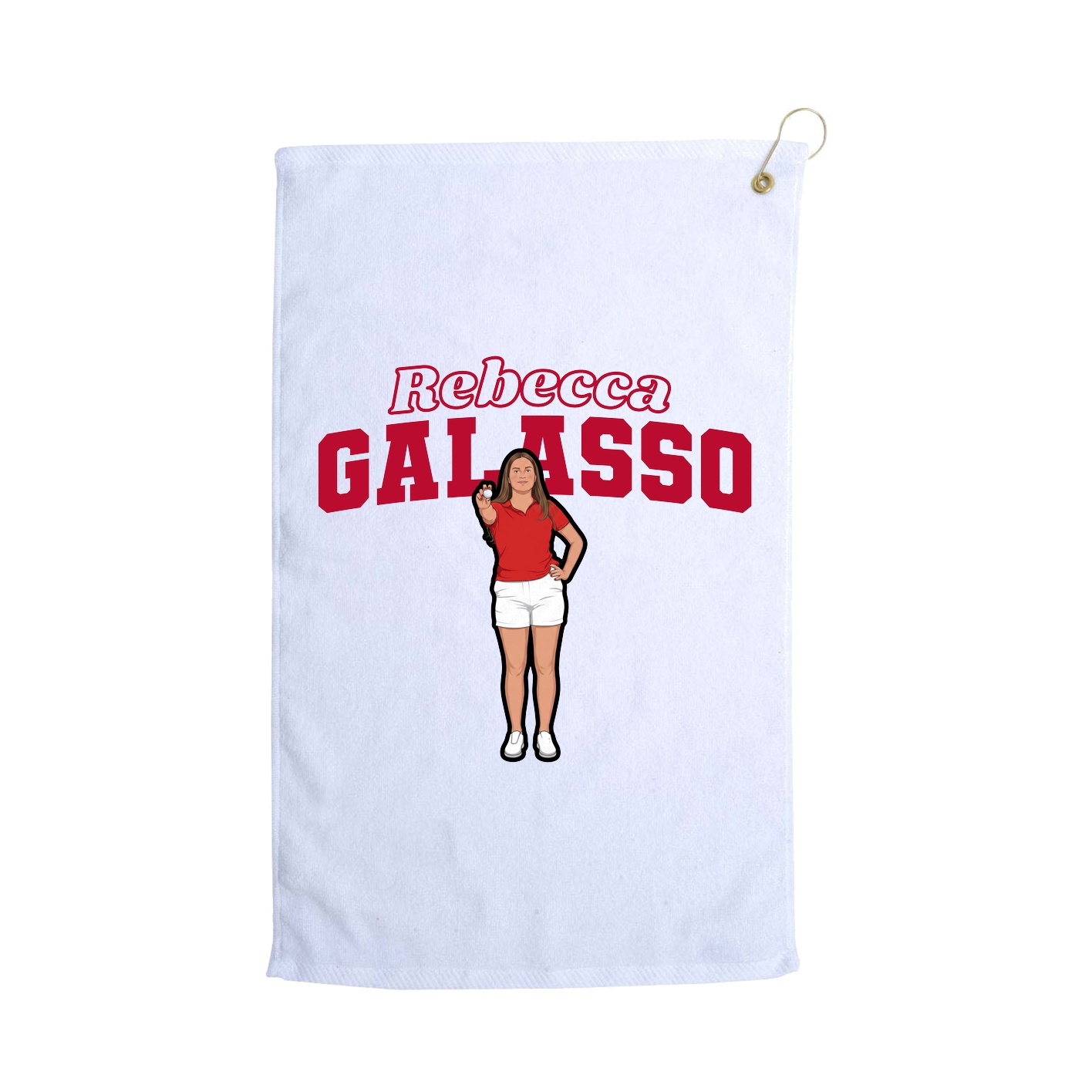 Golf Towel — Name Arch in White