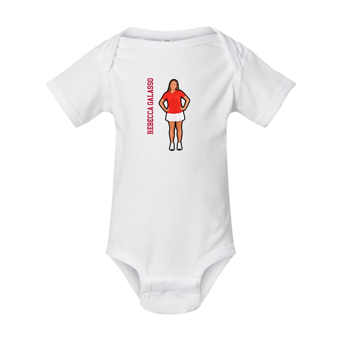 Baby Onesie — Name Vertical in White
