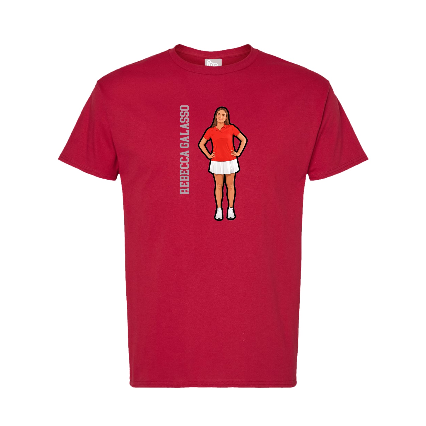 Tee — Name Vertical in Crimson