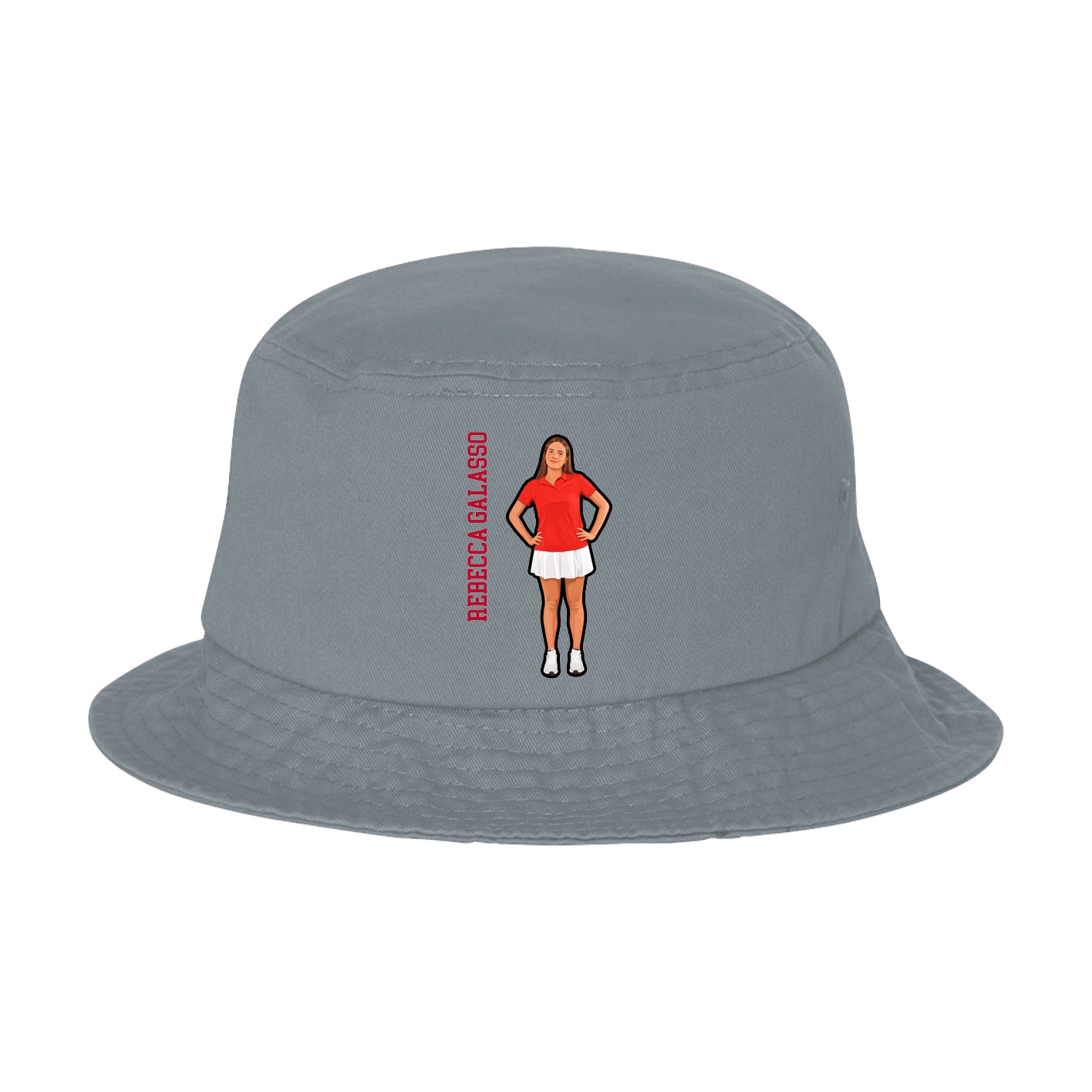 Bucket Cap — Name Vertical in Grey