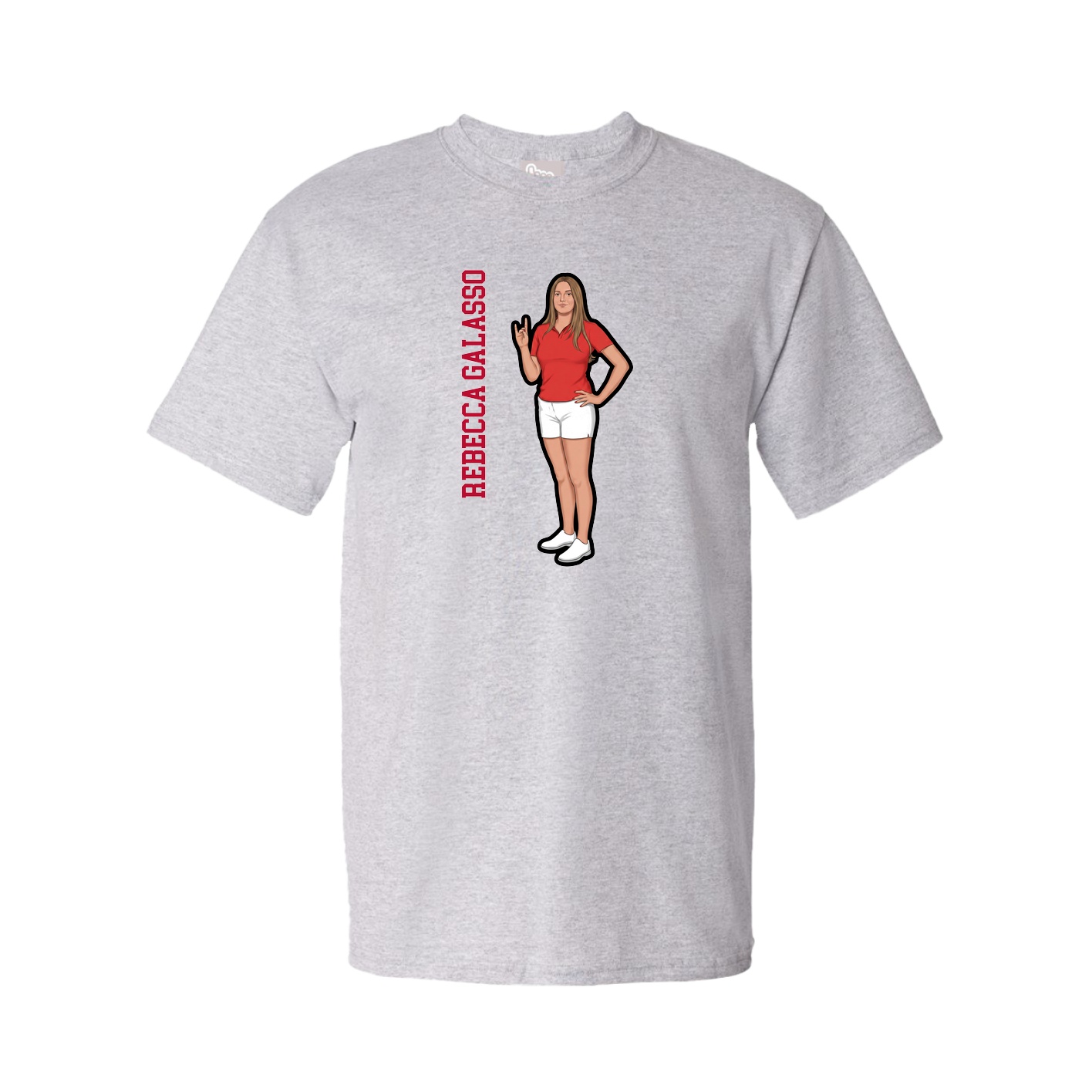 Tee — Name Vertical in Grey