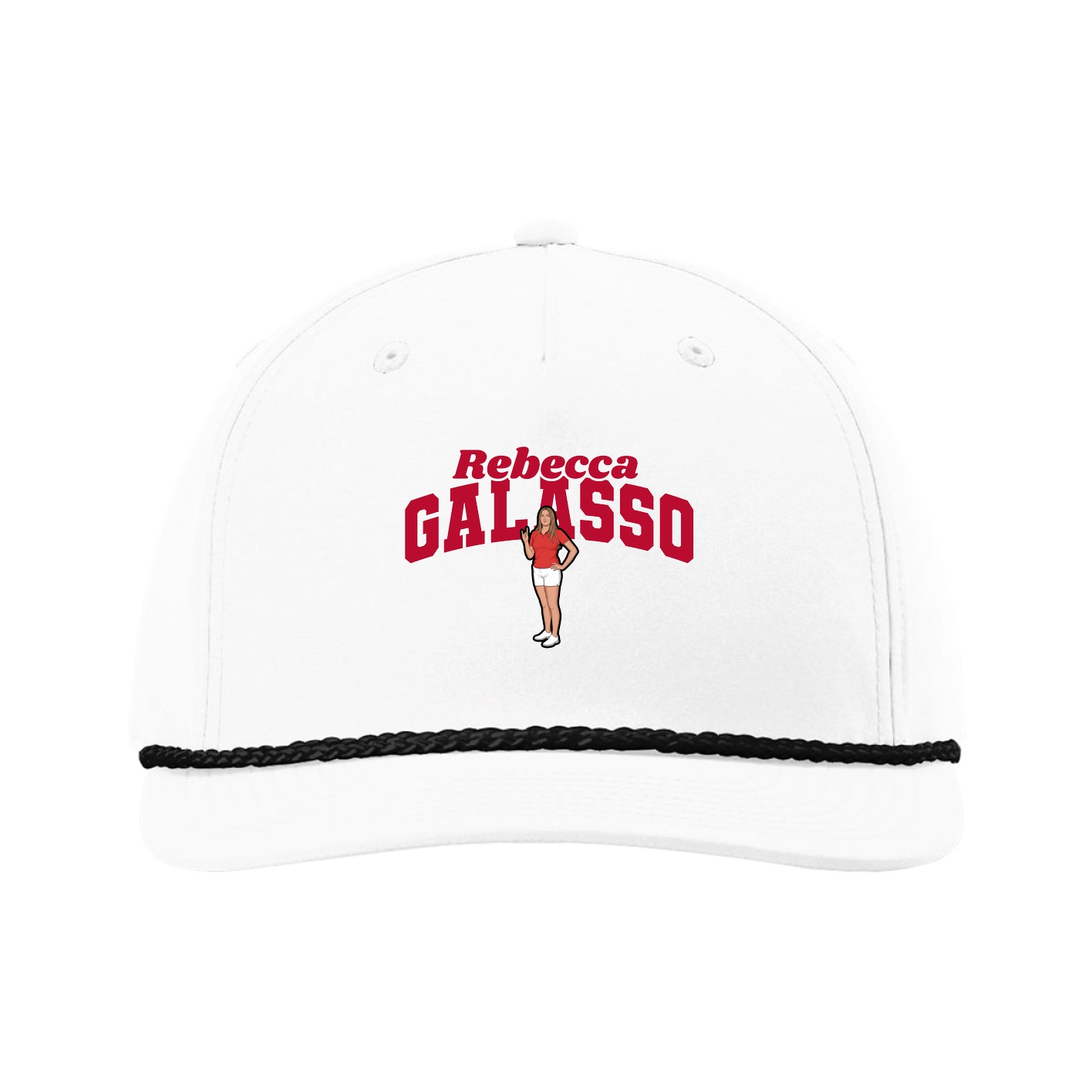Five-Panel Classic Rope Cap — Signature Arch in White