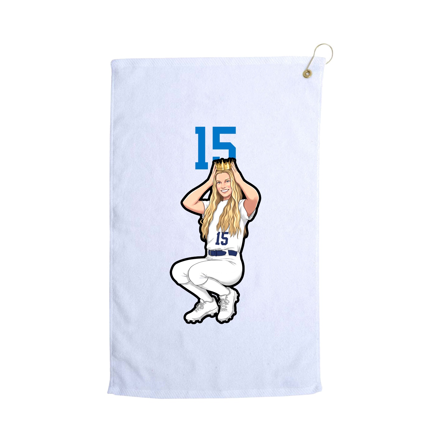 Golf Towel — Number Top in White