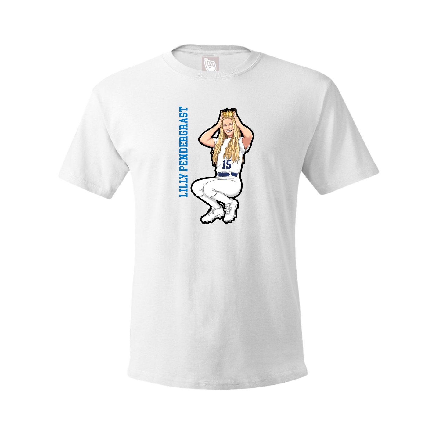 Youth Tee — Name Vertical in White