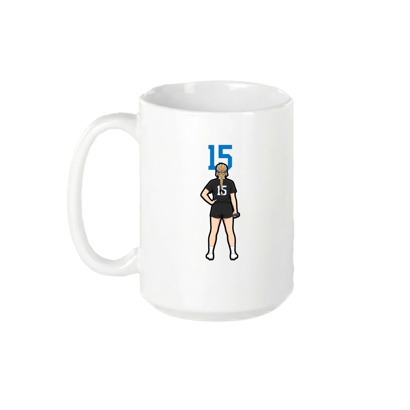 15oz Coffee Mug — Number Top in White