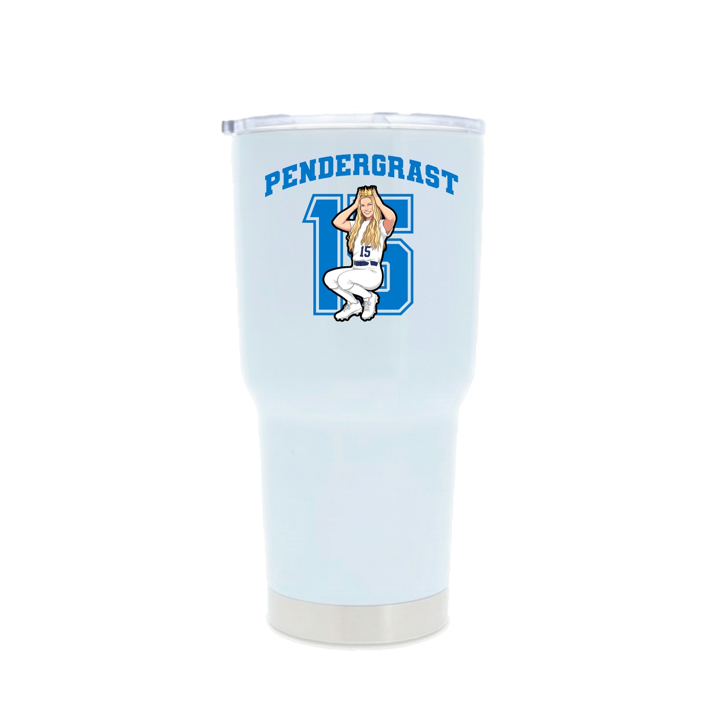 30oz Stainless Steel Tumbler — Number in White