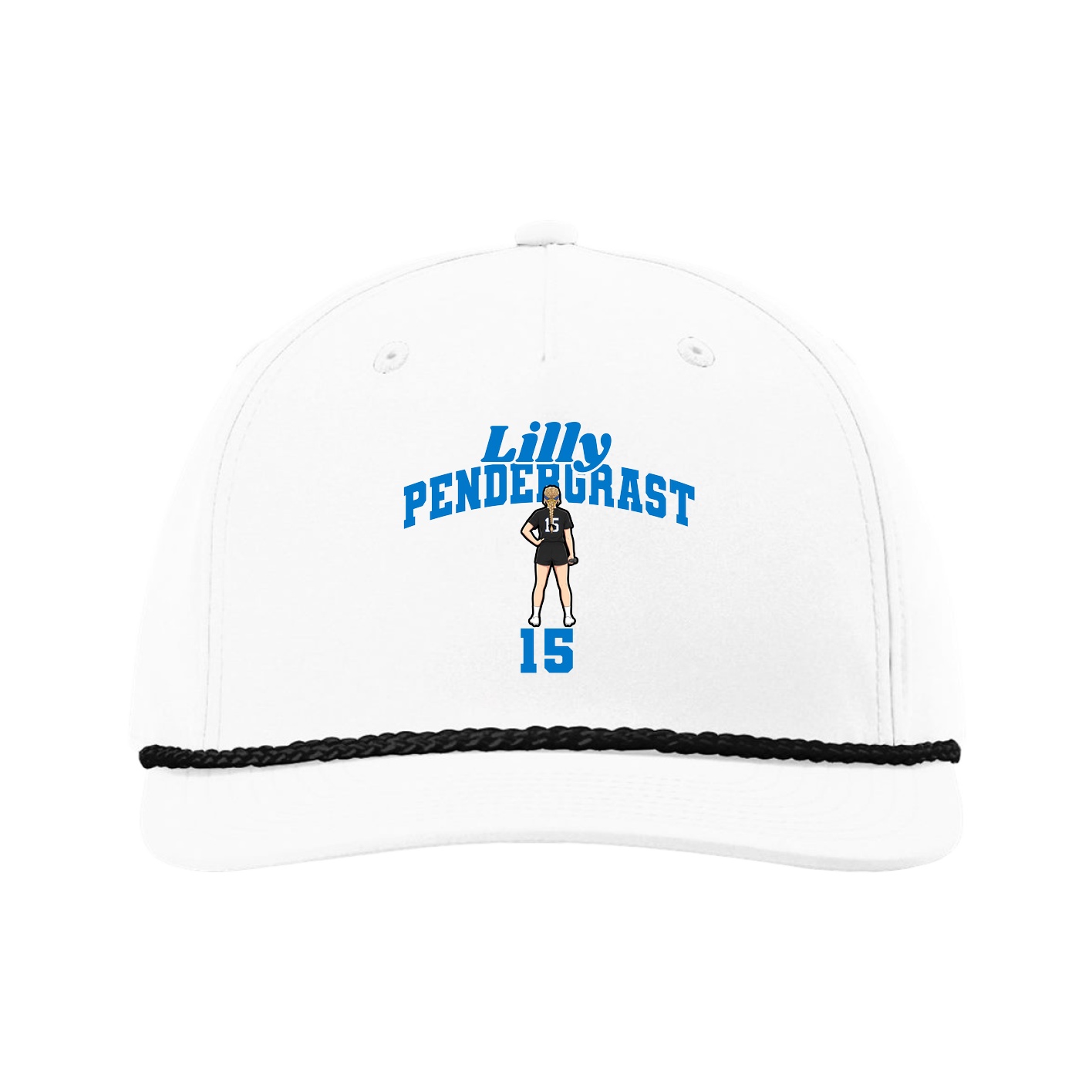 Five-Panel Classic Rope Cap — Signature Arch in White