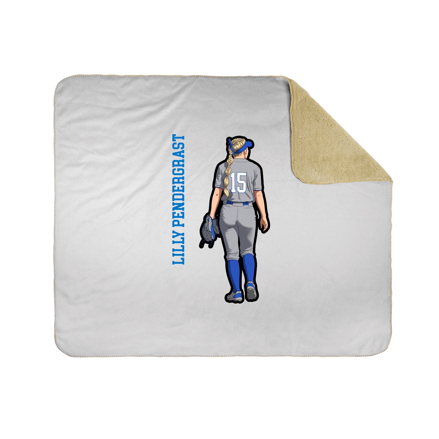 Throw Blanket — Name Vertical in White