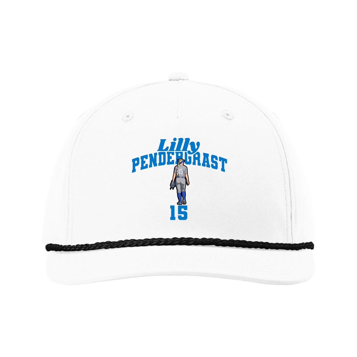Five-Panel Classic Rope Cap — Signature Arch in White