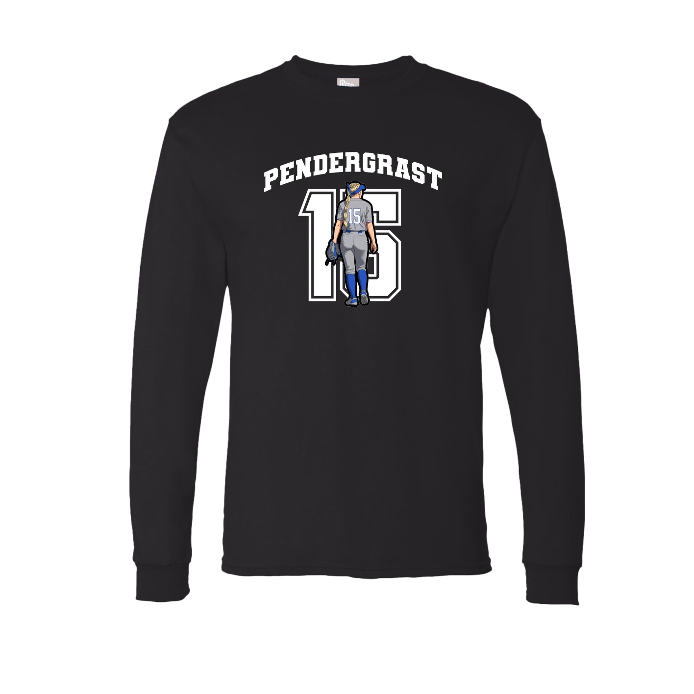 Long Sleeve Tee — Number in Black