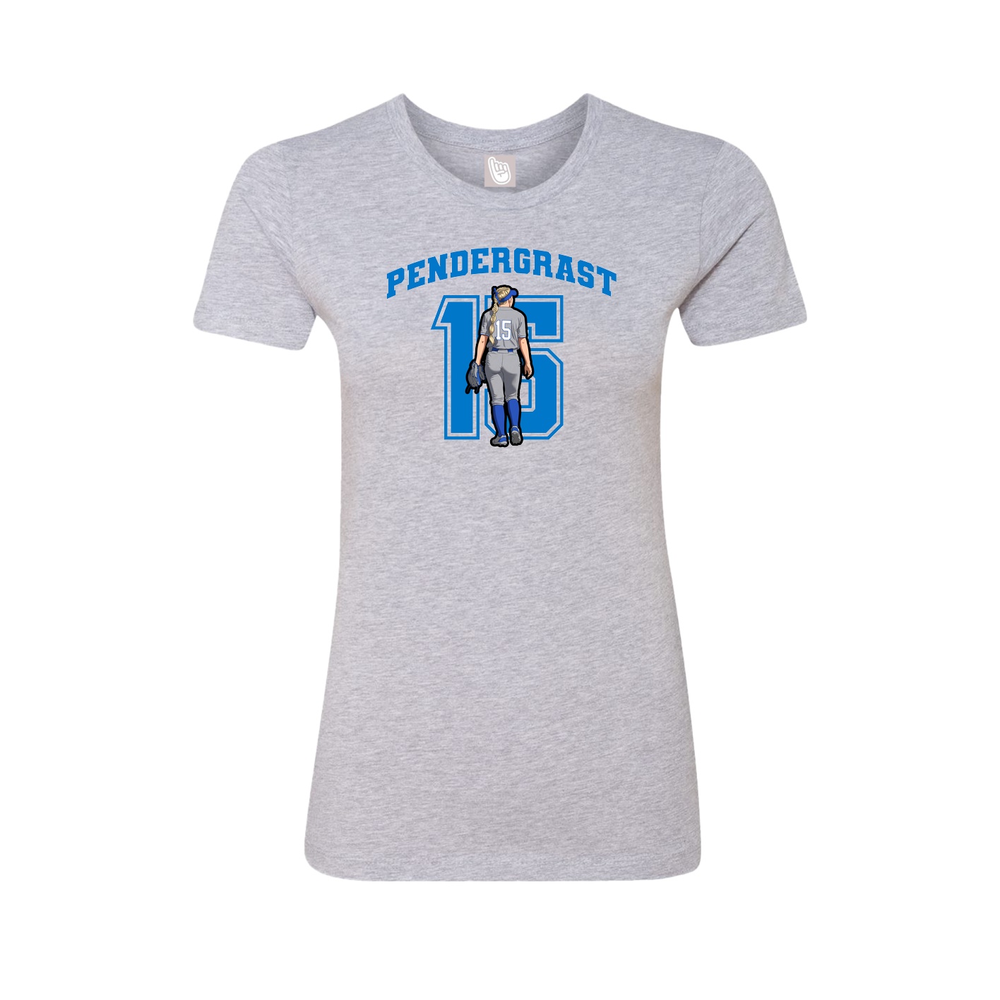 Fitted Women's Tee — Number in Grey