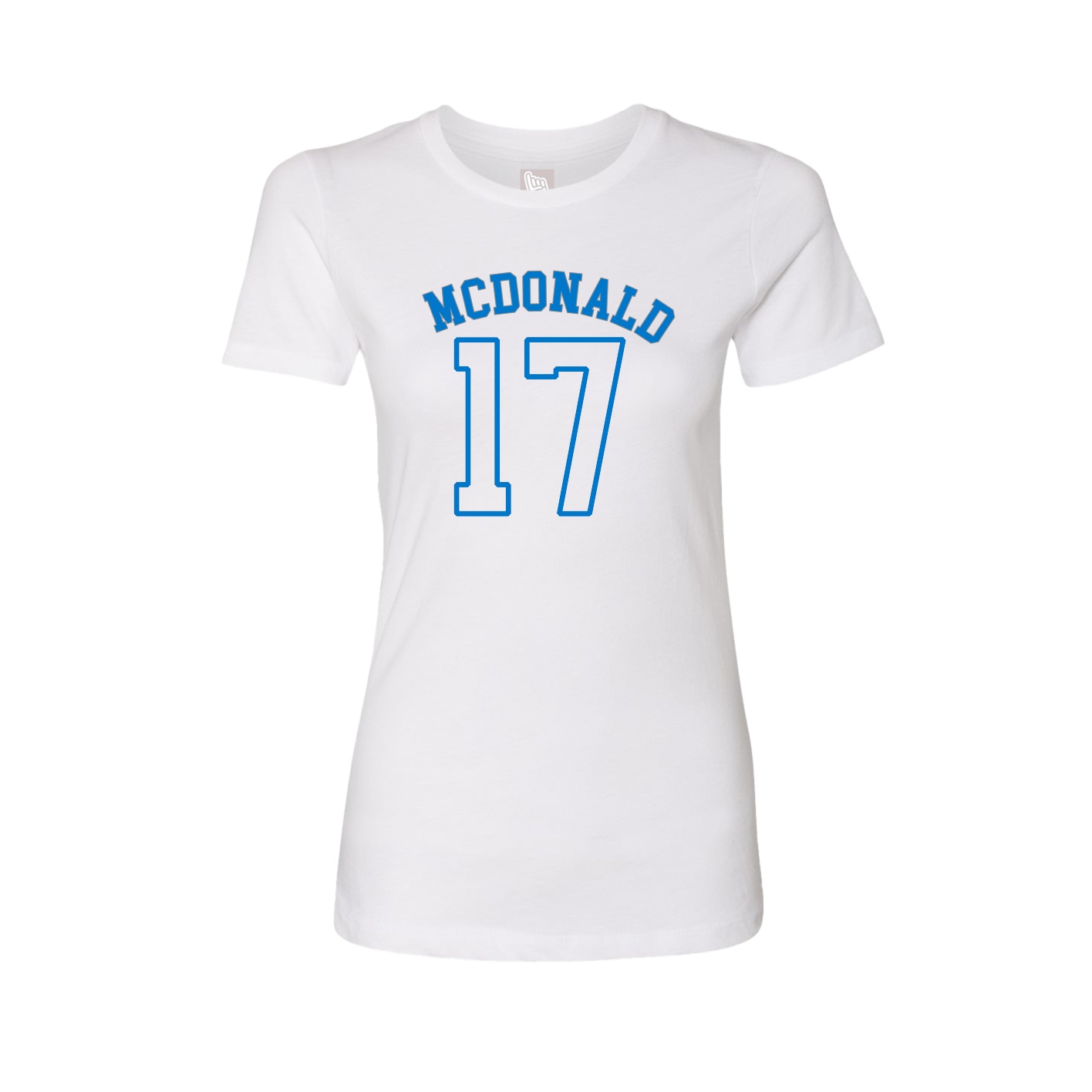 Fitted Women's Tee — Shirsey Arch in White