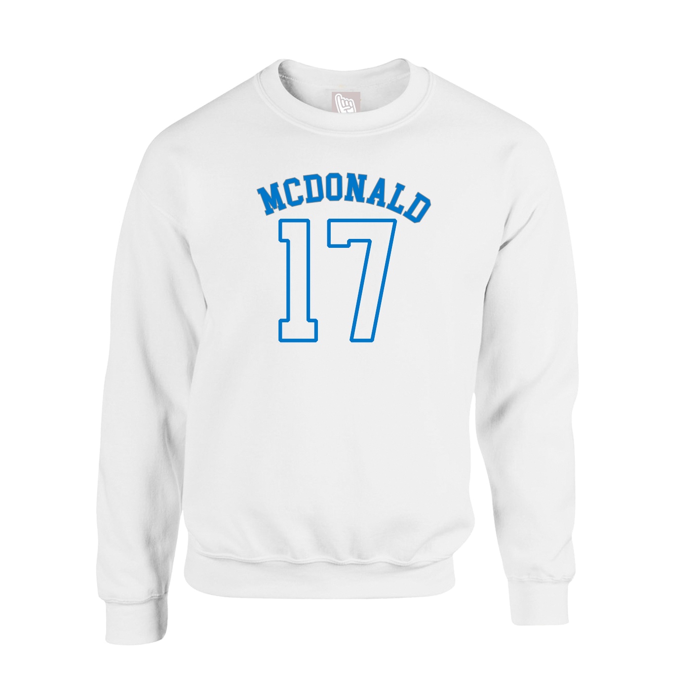 Fleece Crew — Shirsey Arch in White