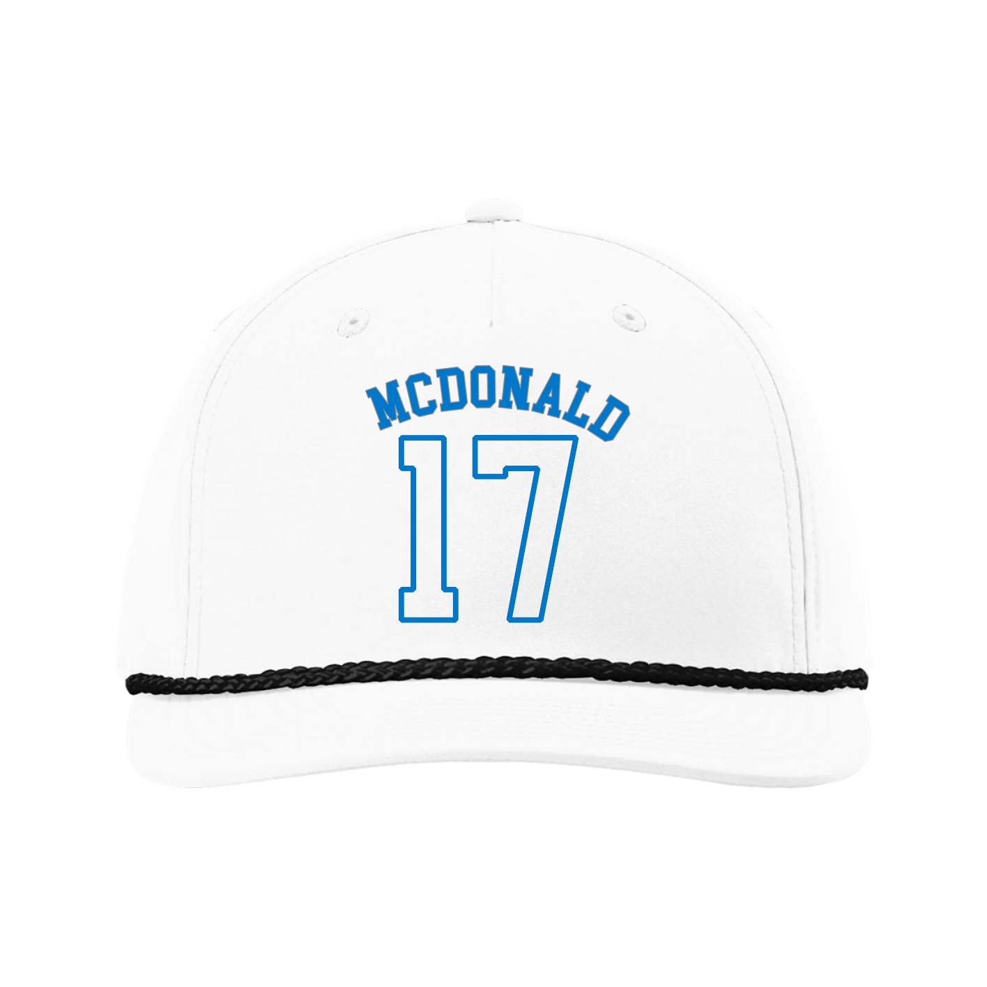 Five-Panel Classic Rope Cap — Shirsey Arch in White