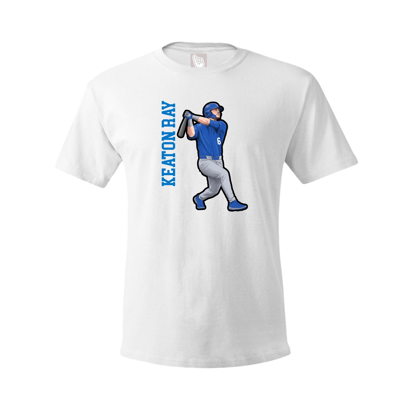 Youth Tee — Name Vertical in White