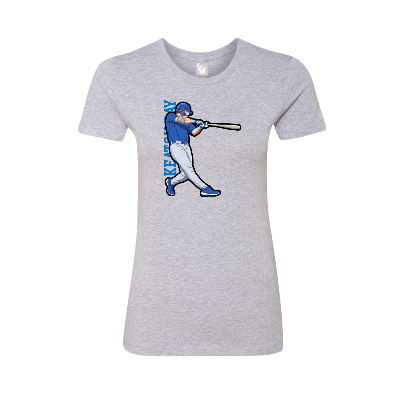 Fitted Women's Tee — Name Vertical in Grey