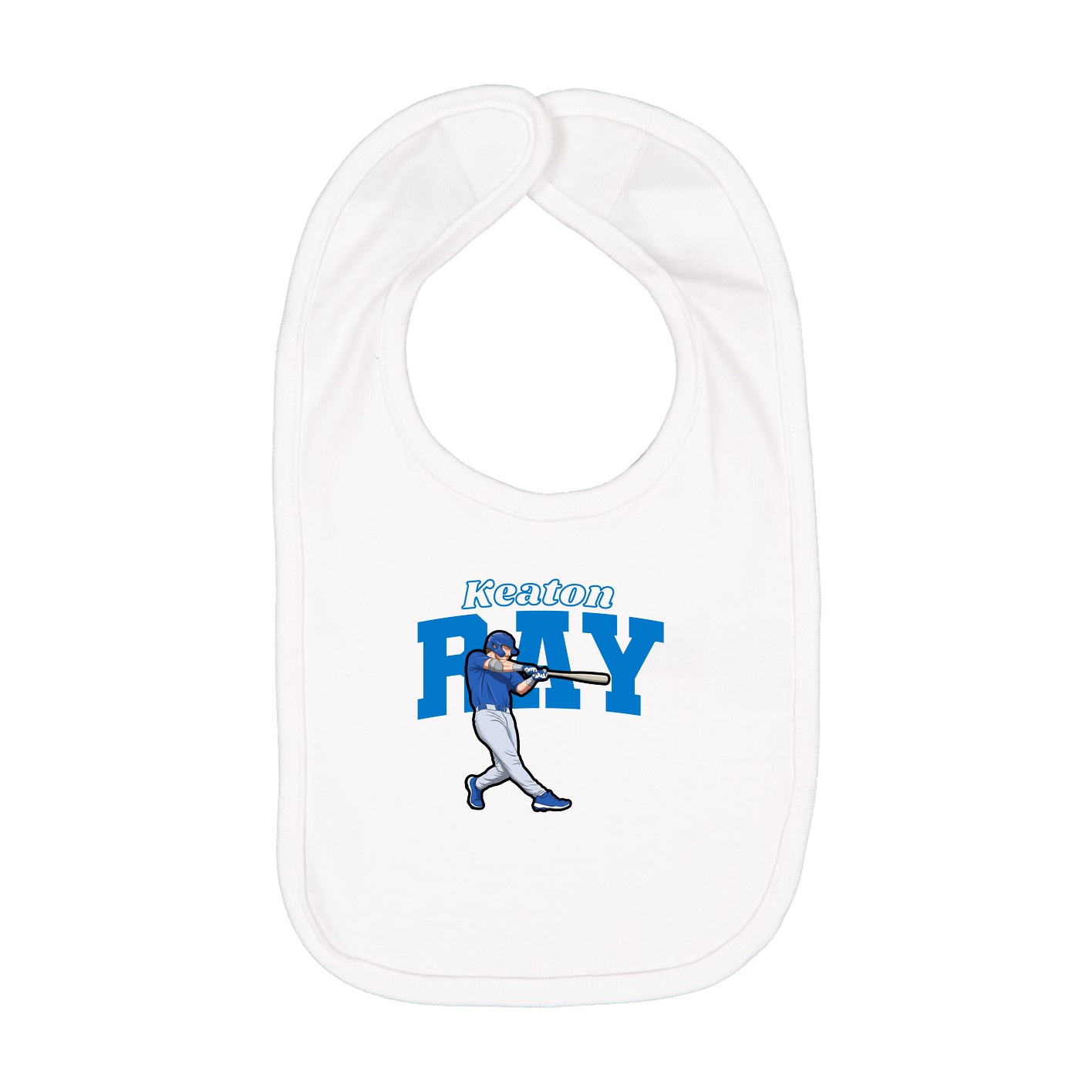 Infant Bib — Name Arch in White