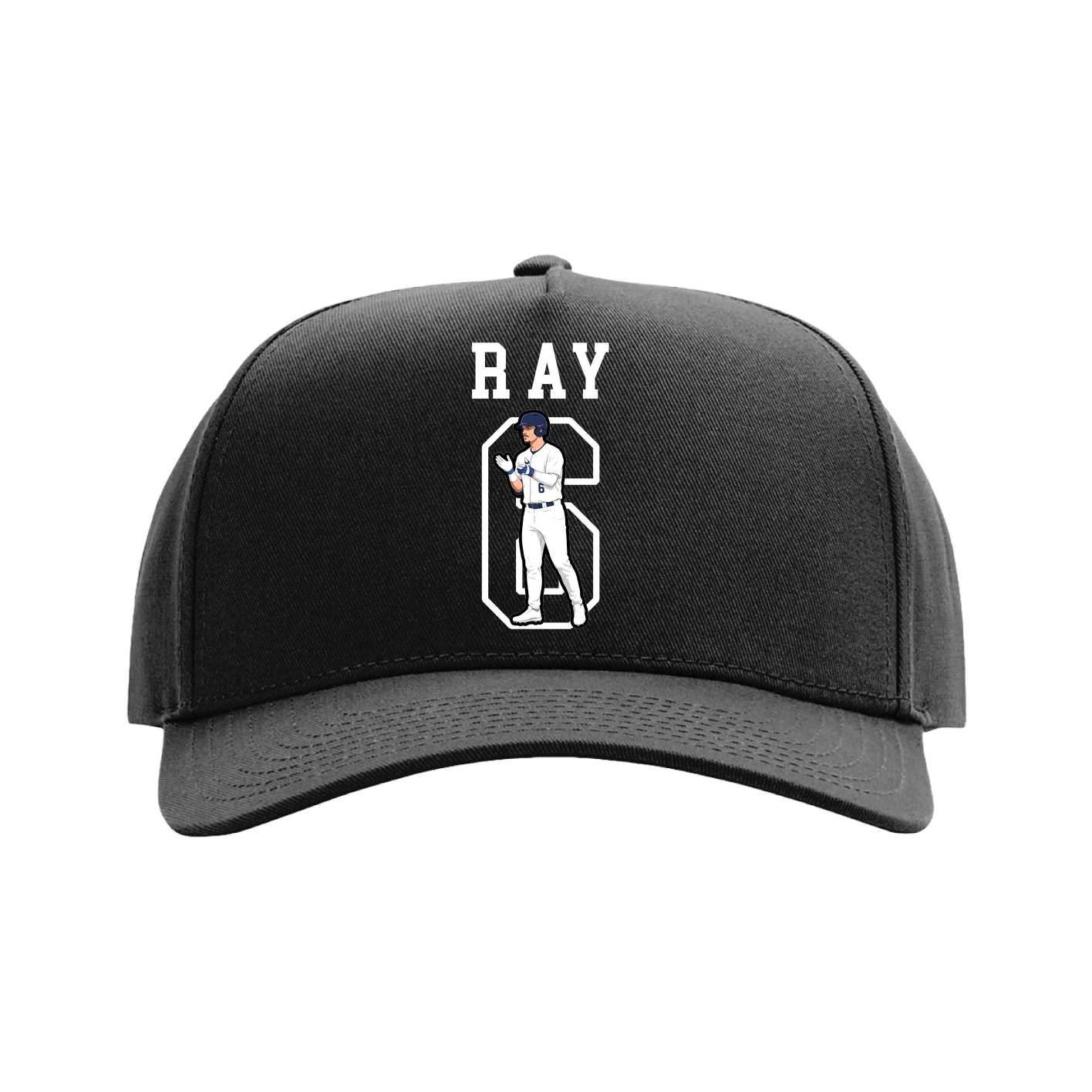 Full Fabric Five-Panel Champ Cap — Shirsey in Black