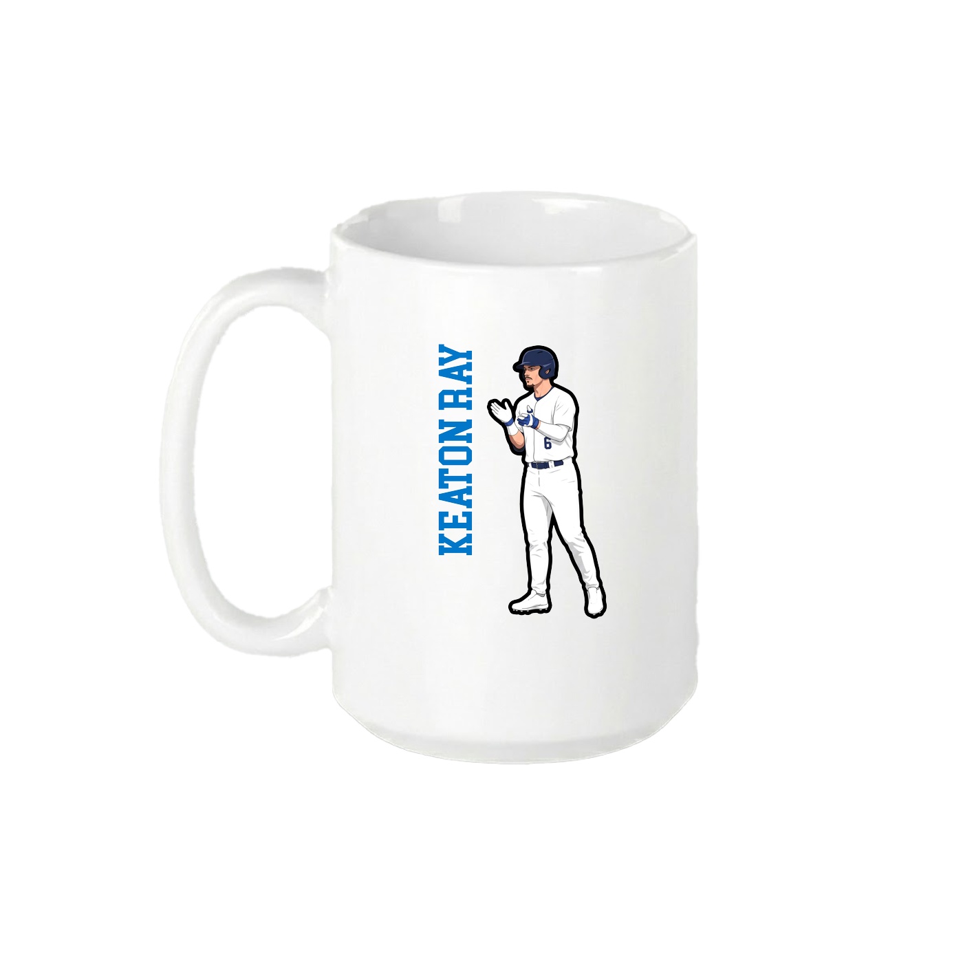 15oz Coffee Mug — Name Vertical in White