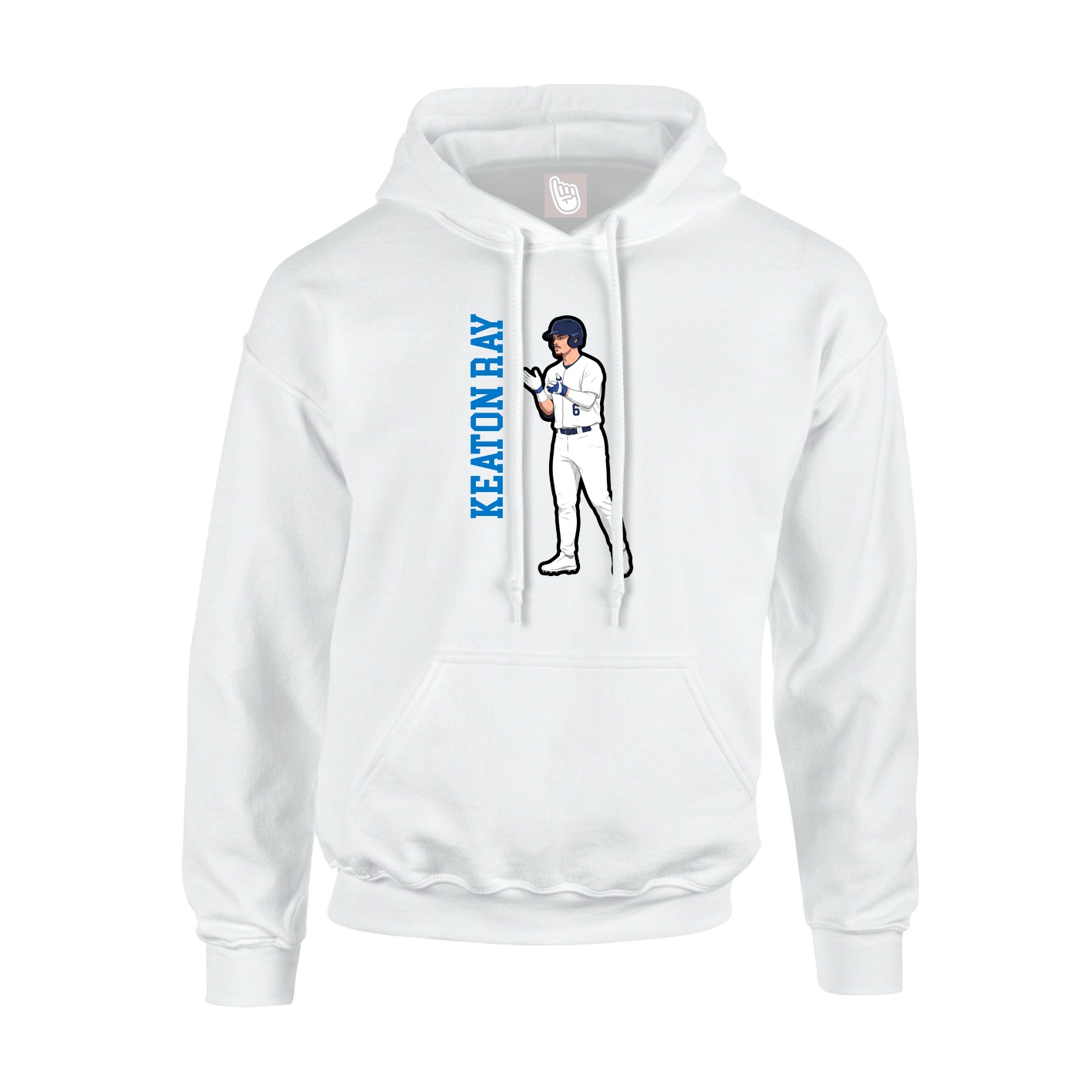 Hoodie — Name Vertical in White