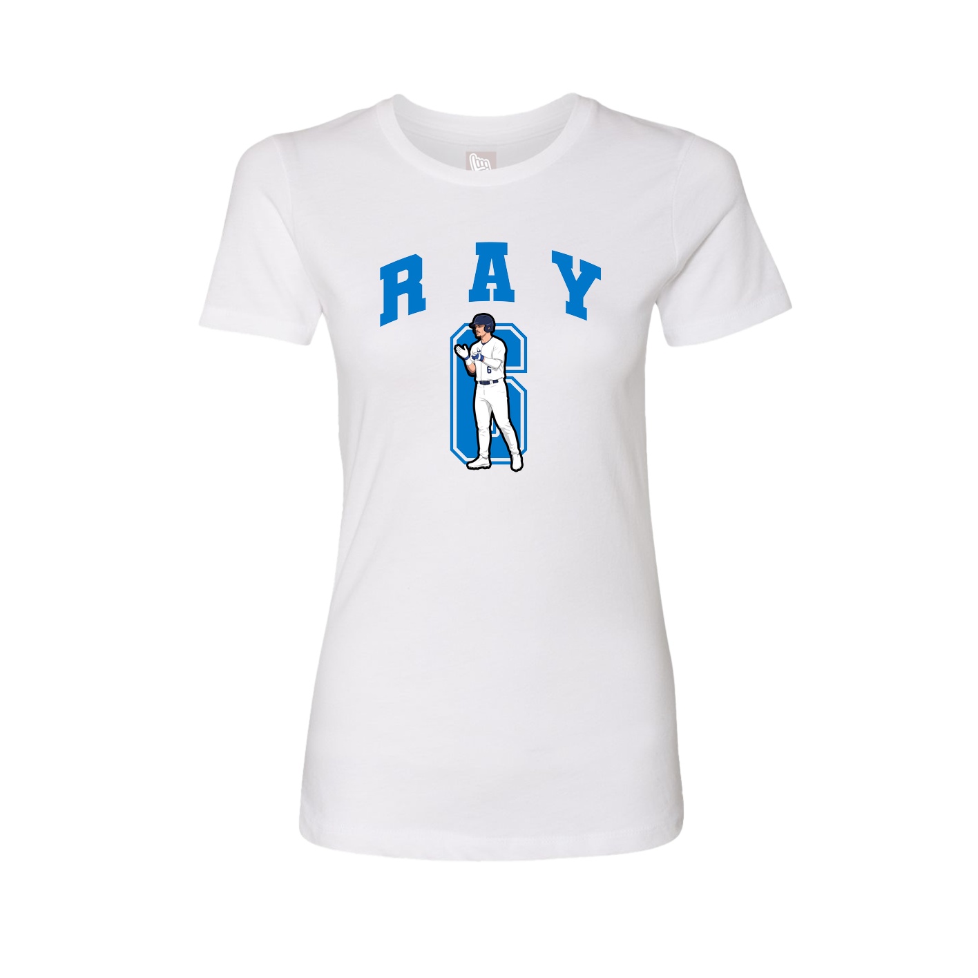 Fitted Women's Tee — Number in White