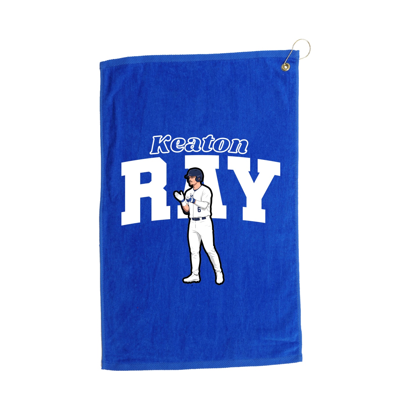 Golf Towel — Name Arch in Royal