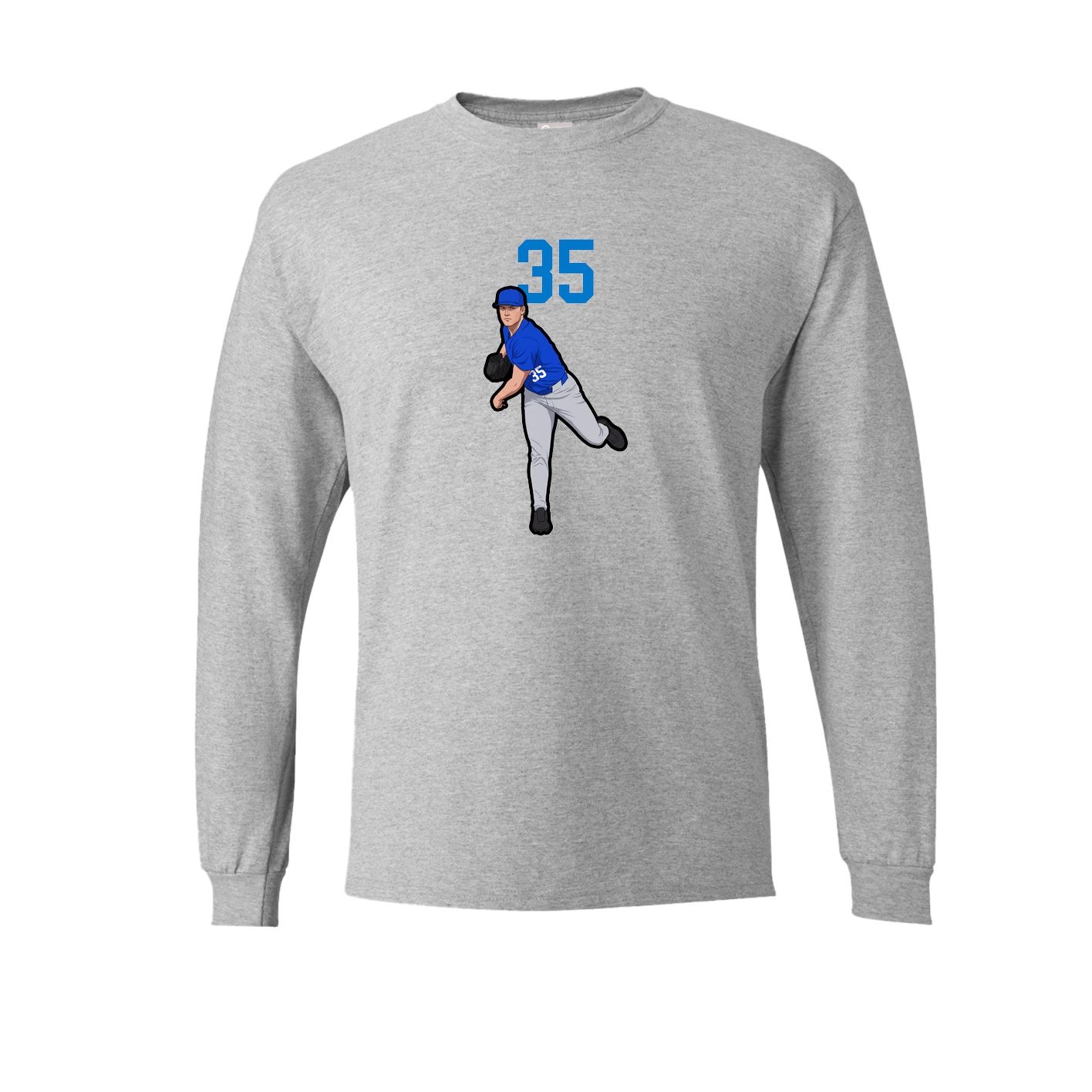 Long Sleeve Tee — Number Top in Grey