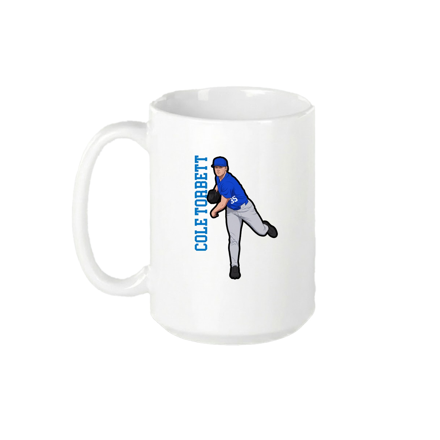 15oz Coffee Mug — Name Vertical in White