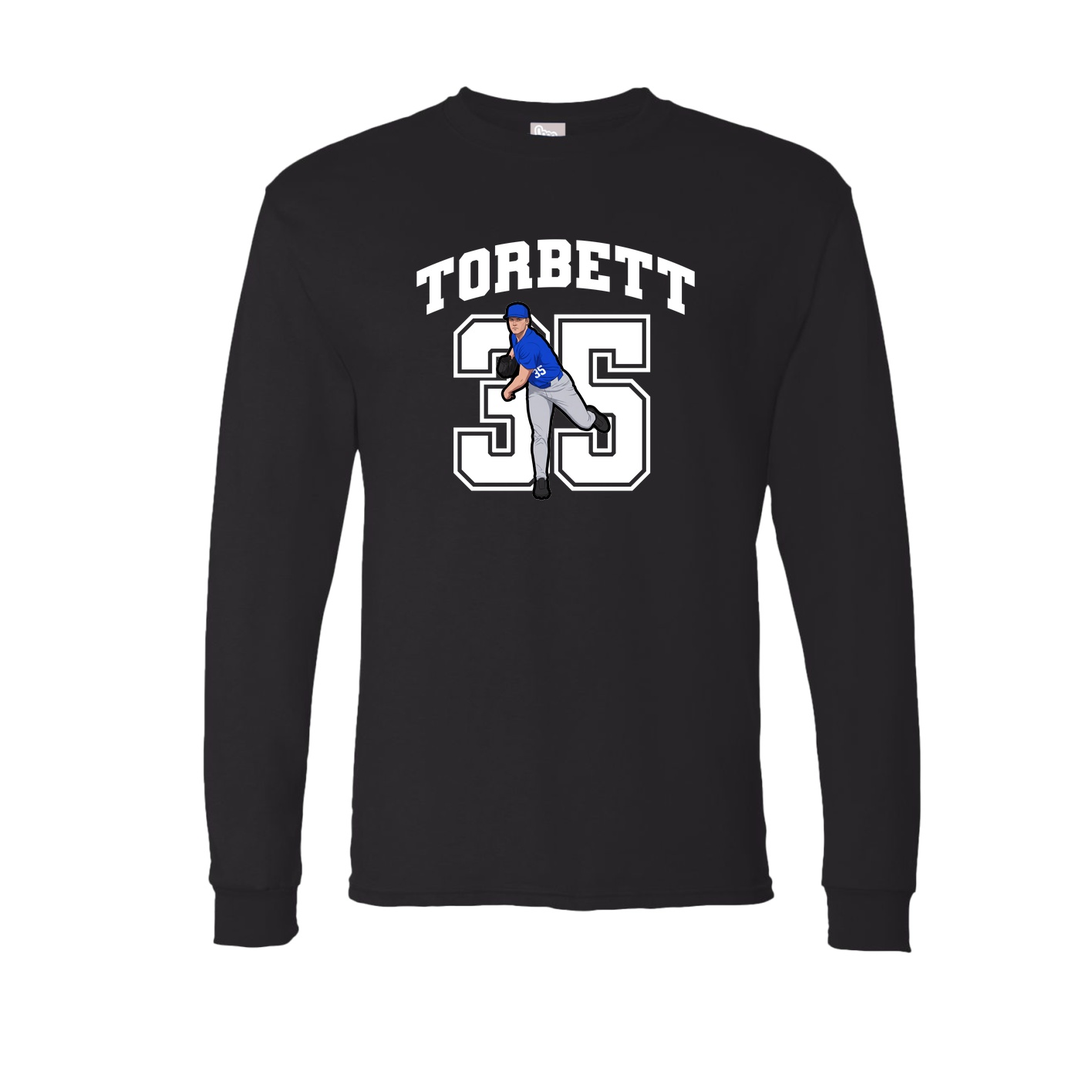 Long Sleeve Tee — Number in Black