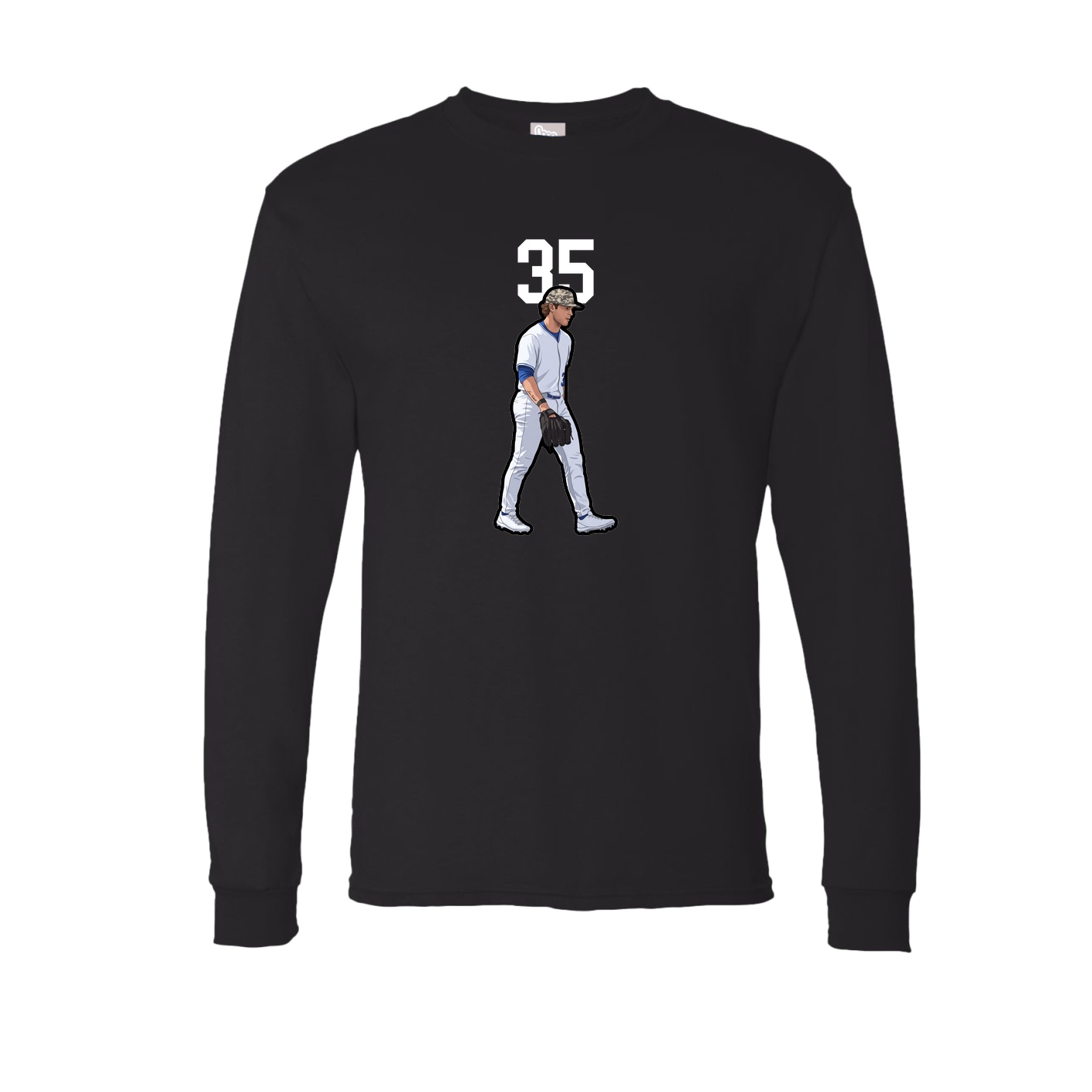 Long Sleeve Tee — Number Top in Black