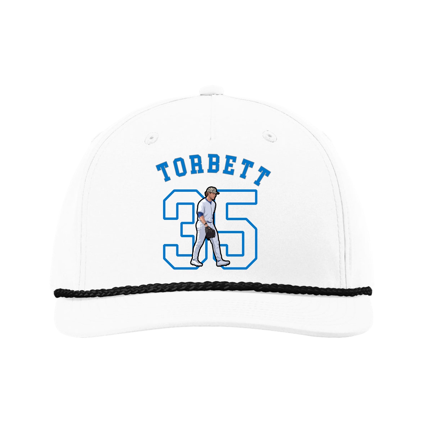 Five-Panel Classic Rope Cap — Shirsey Arch in White