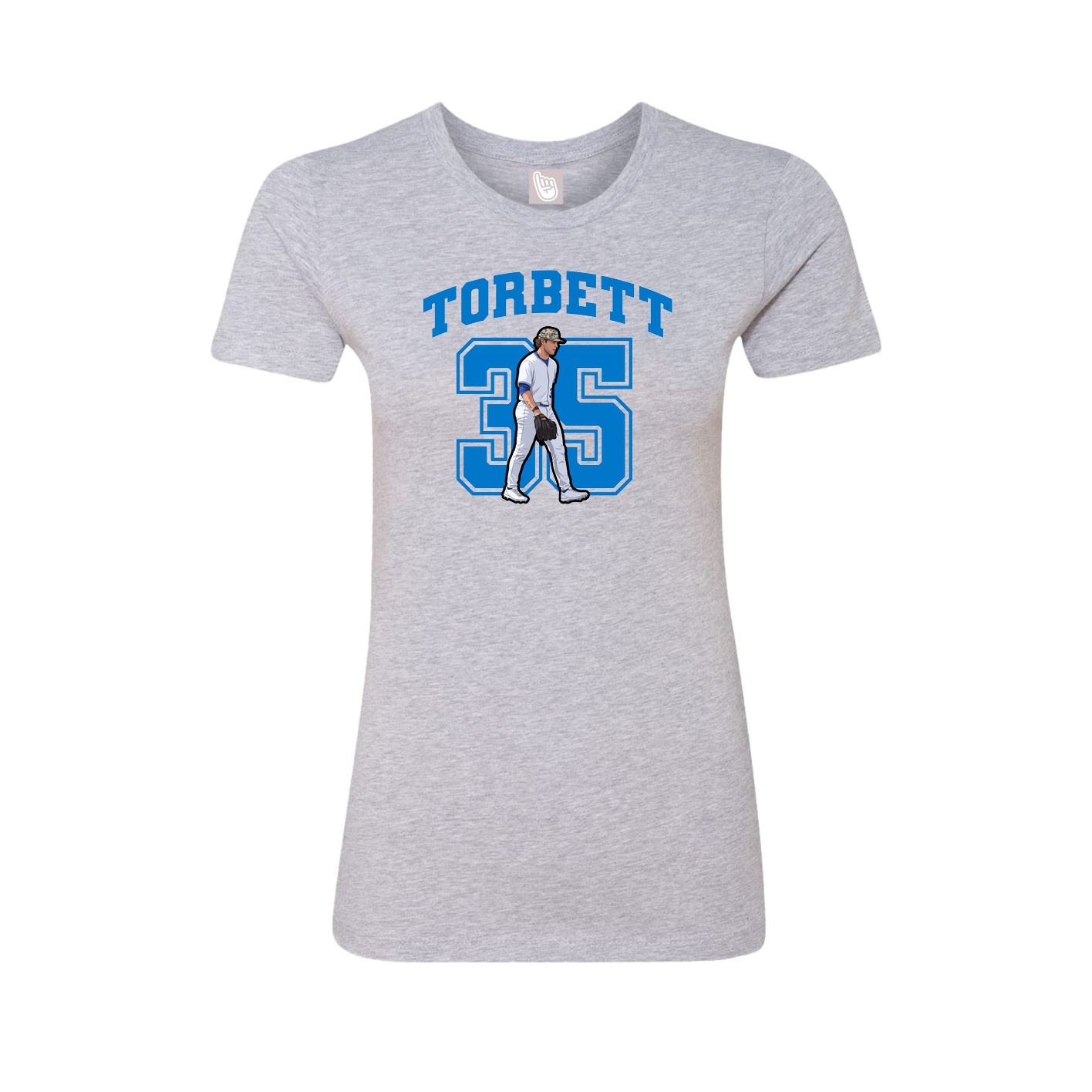 Fitted Women's Tee — Number in Grey