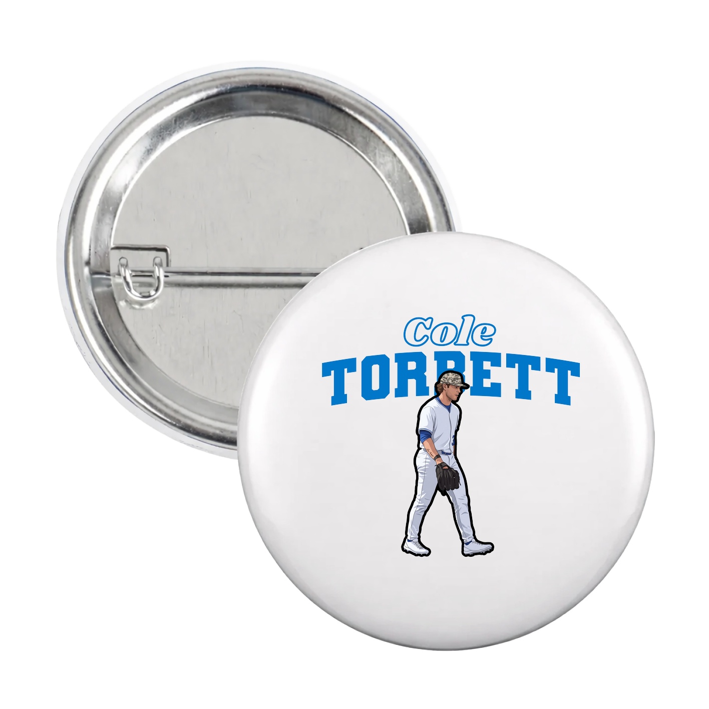 Game Day Button — Name Arch in White
