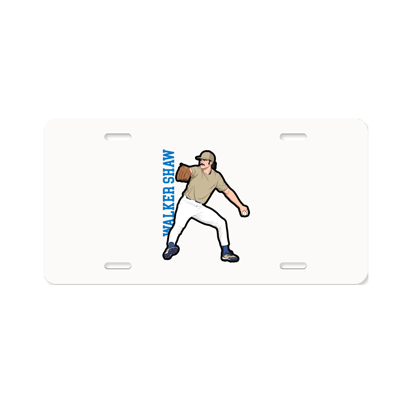 License Plate — Name Vertical in Classic