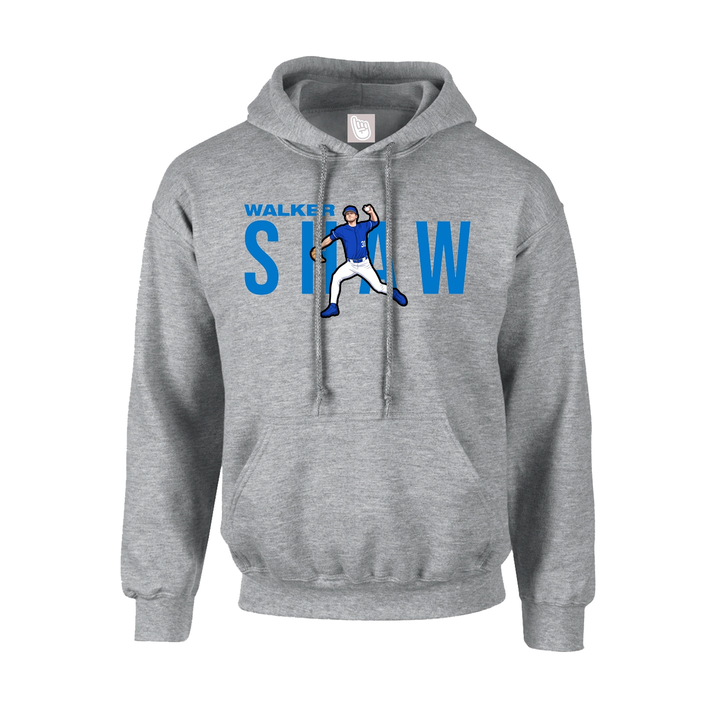 Youth Hoodie — Player Name in Grey