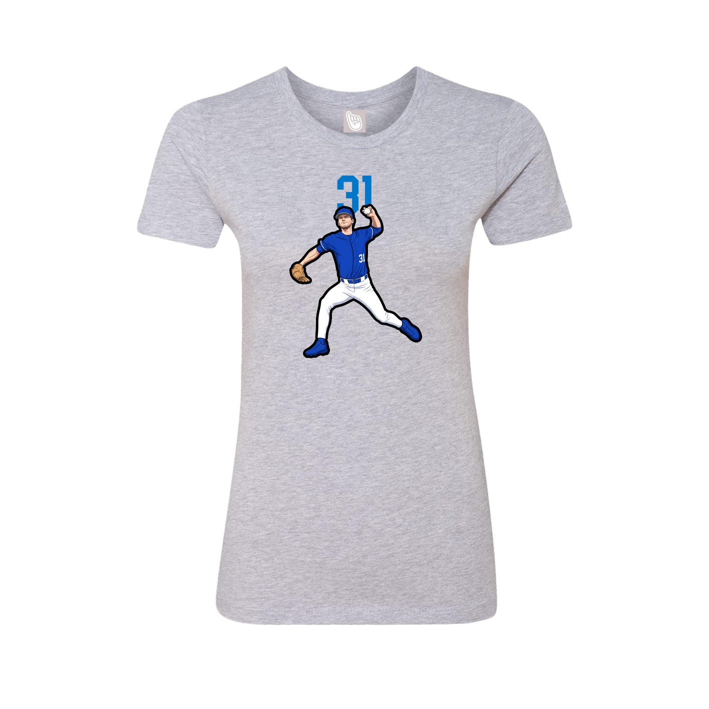 Fitted Women's Tee — Number Top in Grey