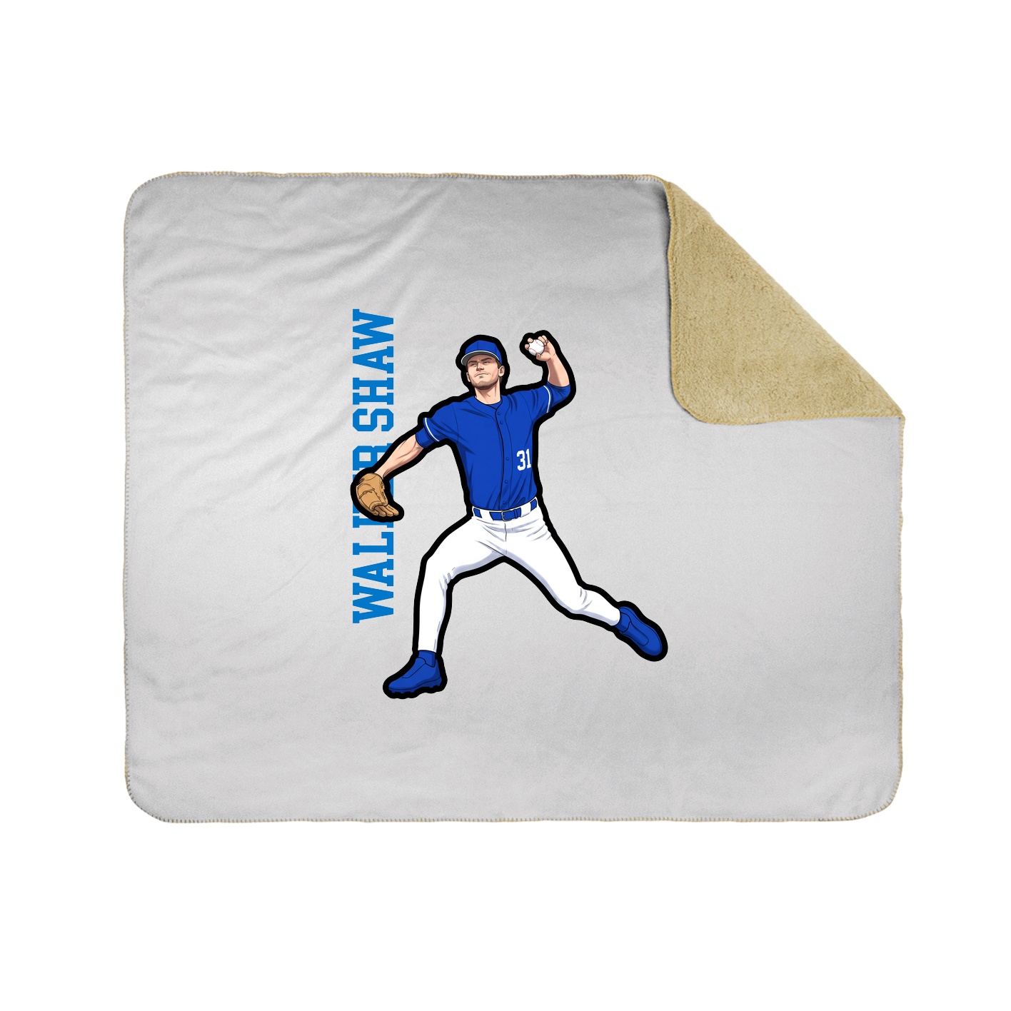 Throw Blanket — Name Vertical in White