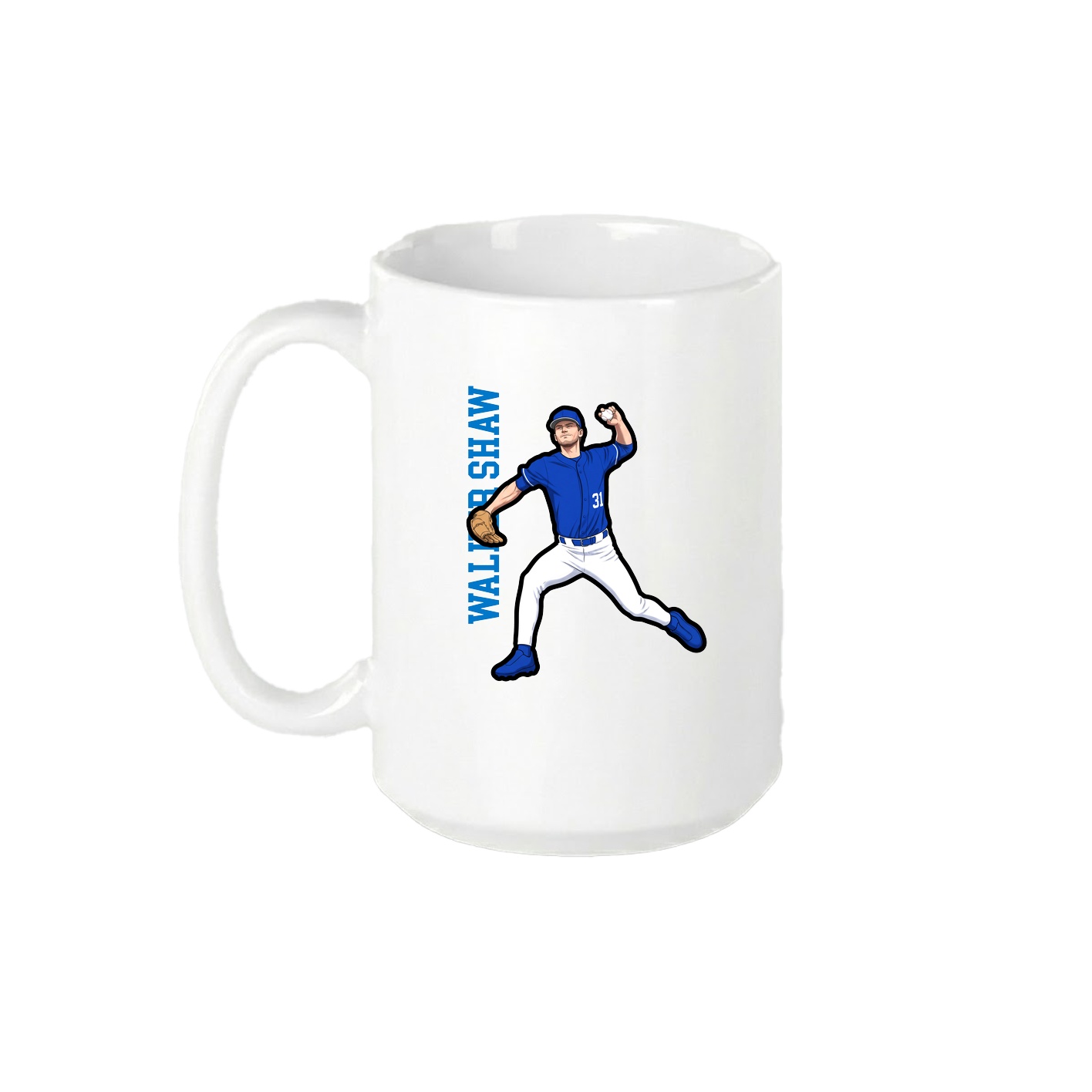 15oz Coffee Mug — Name Vertical in White