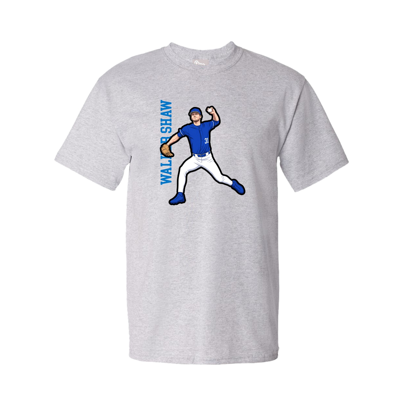 Tee — Name Vertical in Grey