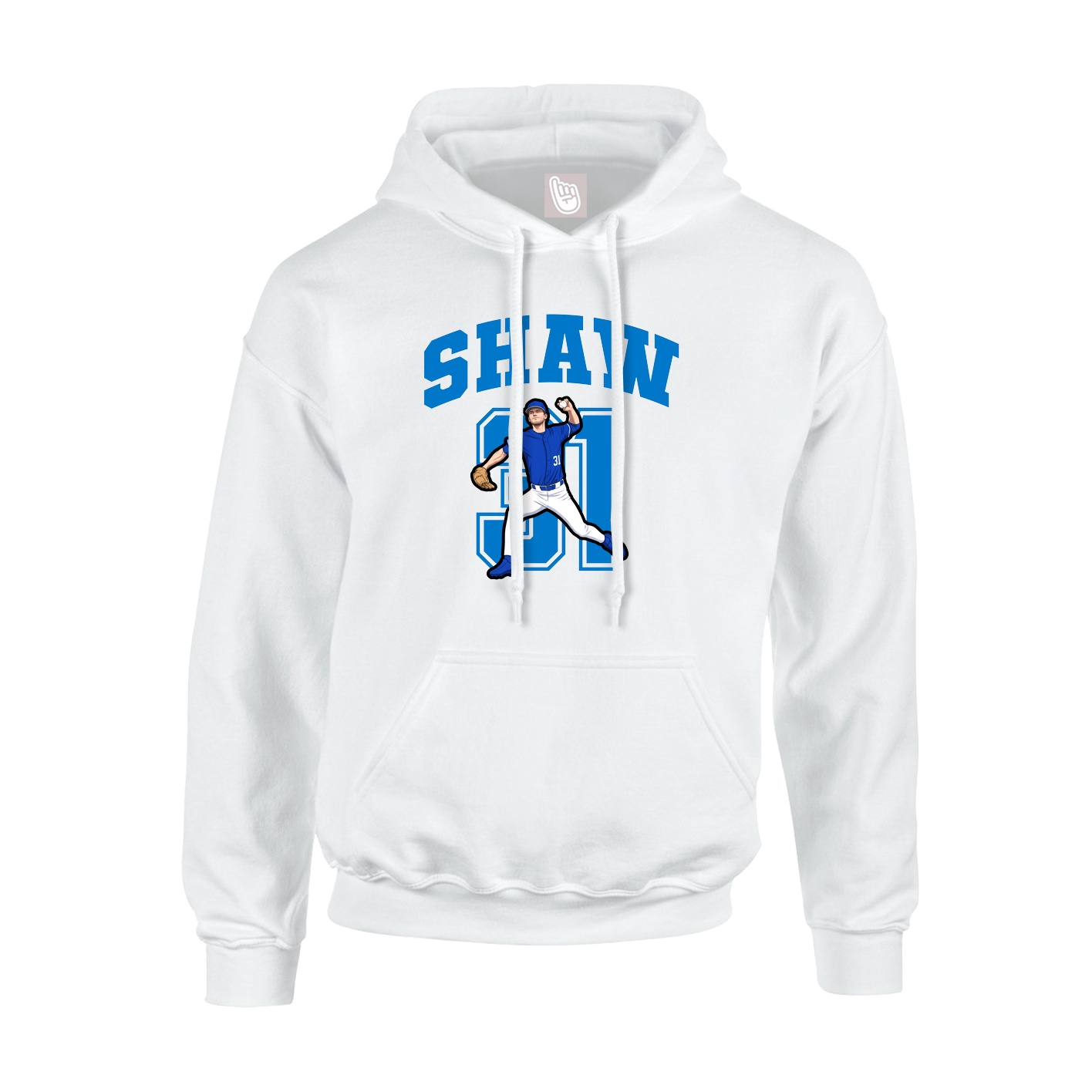 Youth Hoodie — Number in White