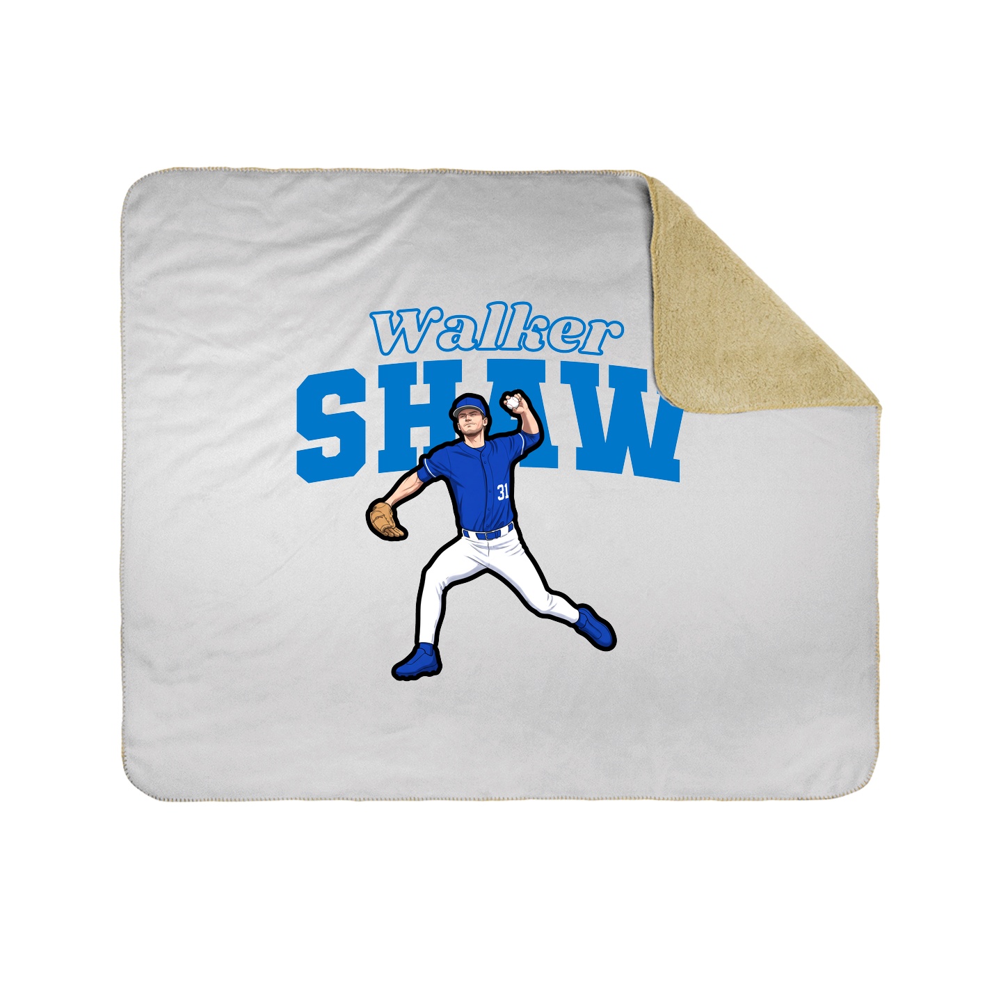 Throw Blanket — Name Arch in White