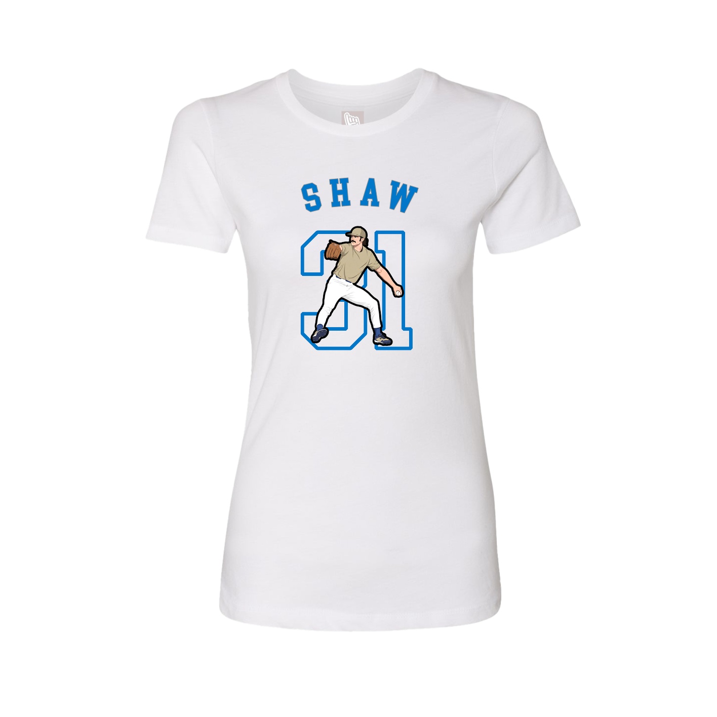 Fitted Women's Tee — Shirsey Arch in White