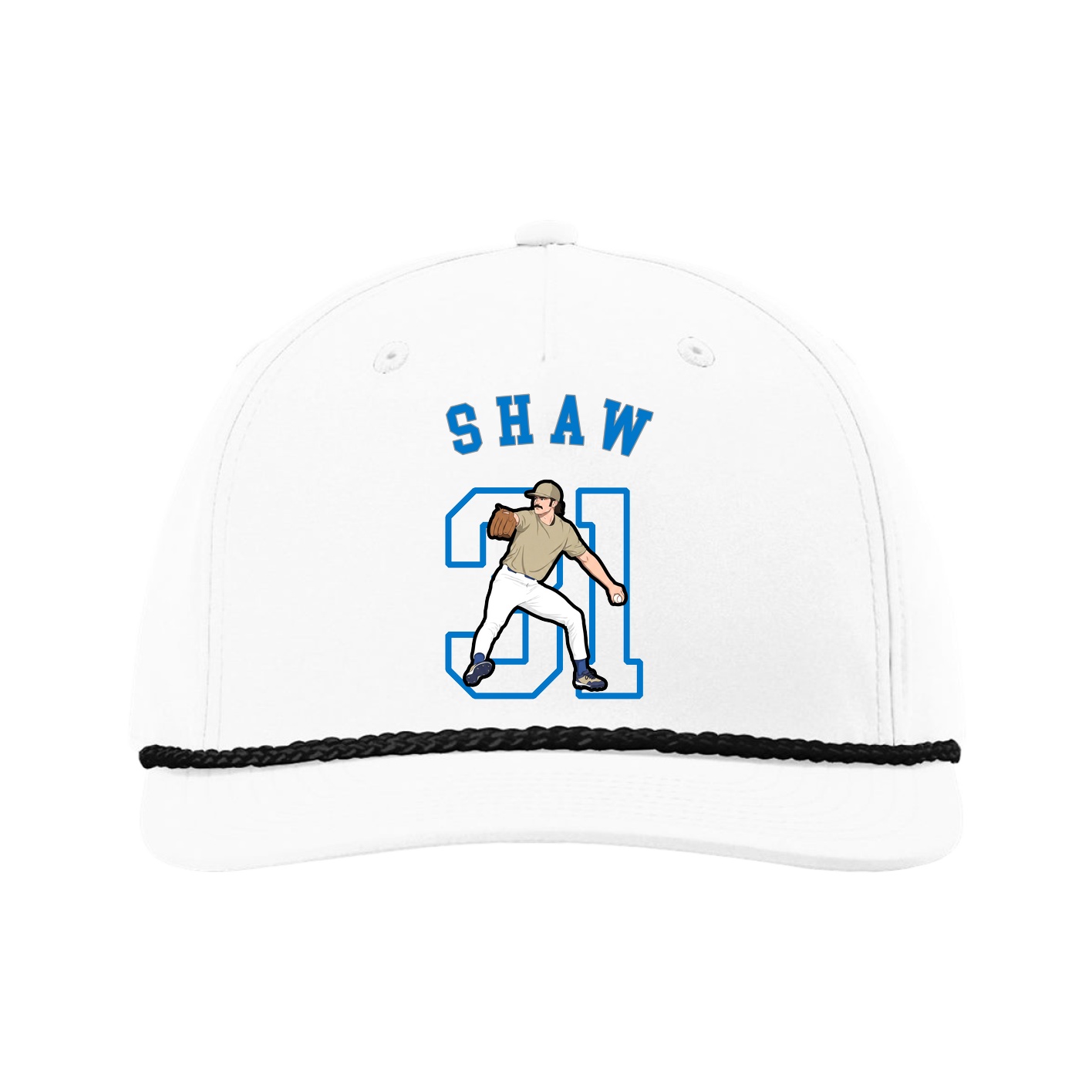 Five-Panel Classic Rope Cap — Shirsey Arch in White