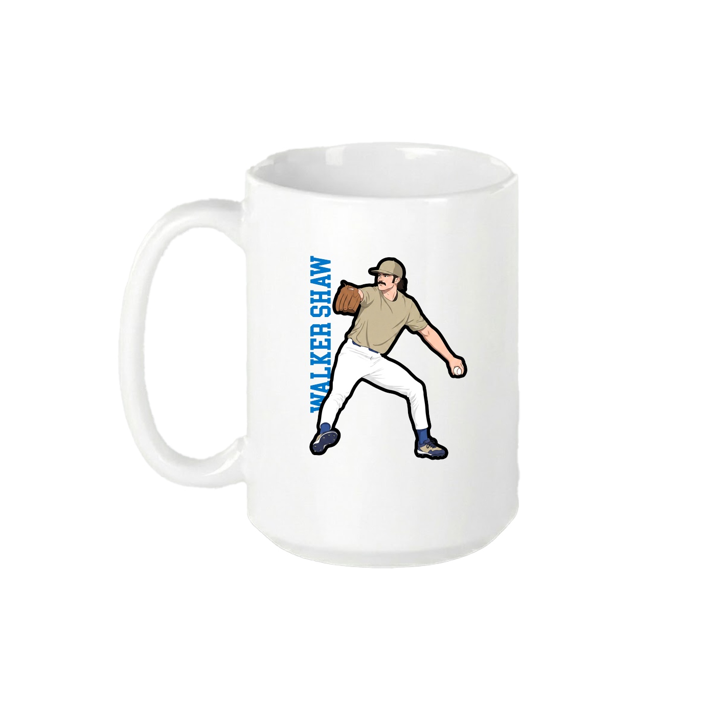 15oz Coffee Mug — Name Vertical in White