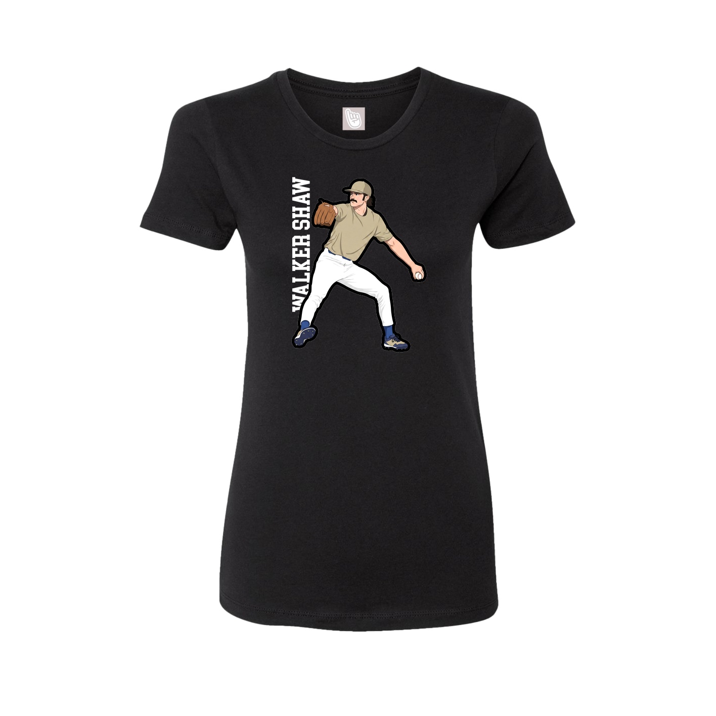 Fitted Women's Tee — Name Vertical in Black