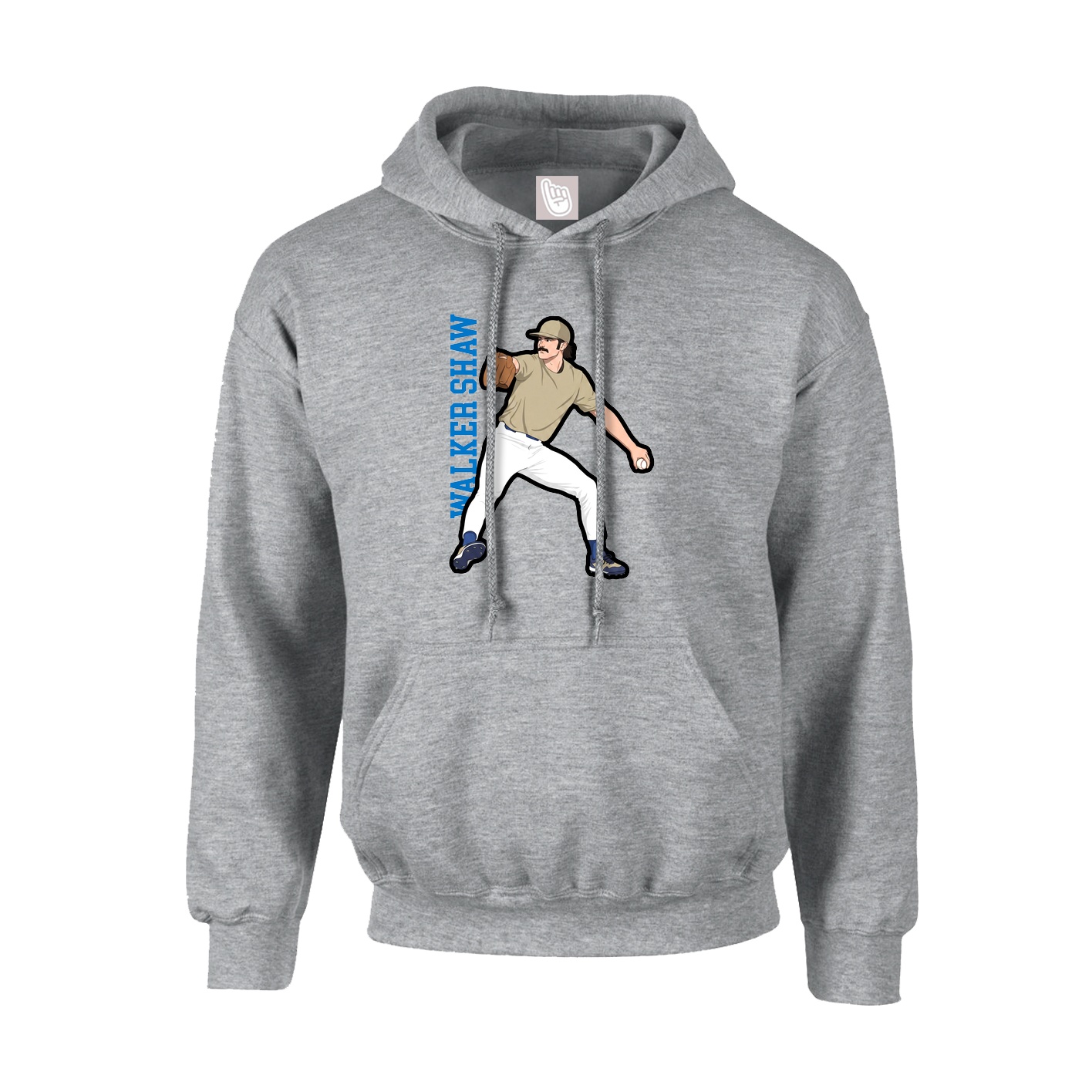 Hoodie — Name Vertical in Grey