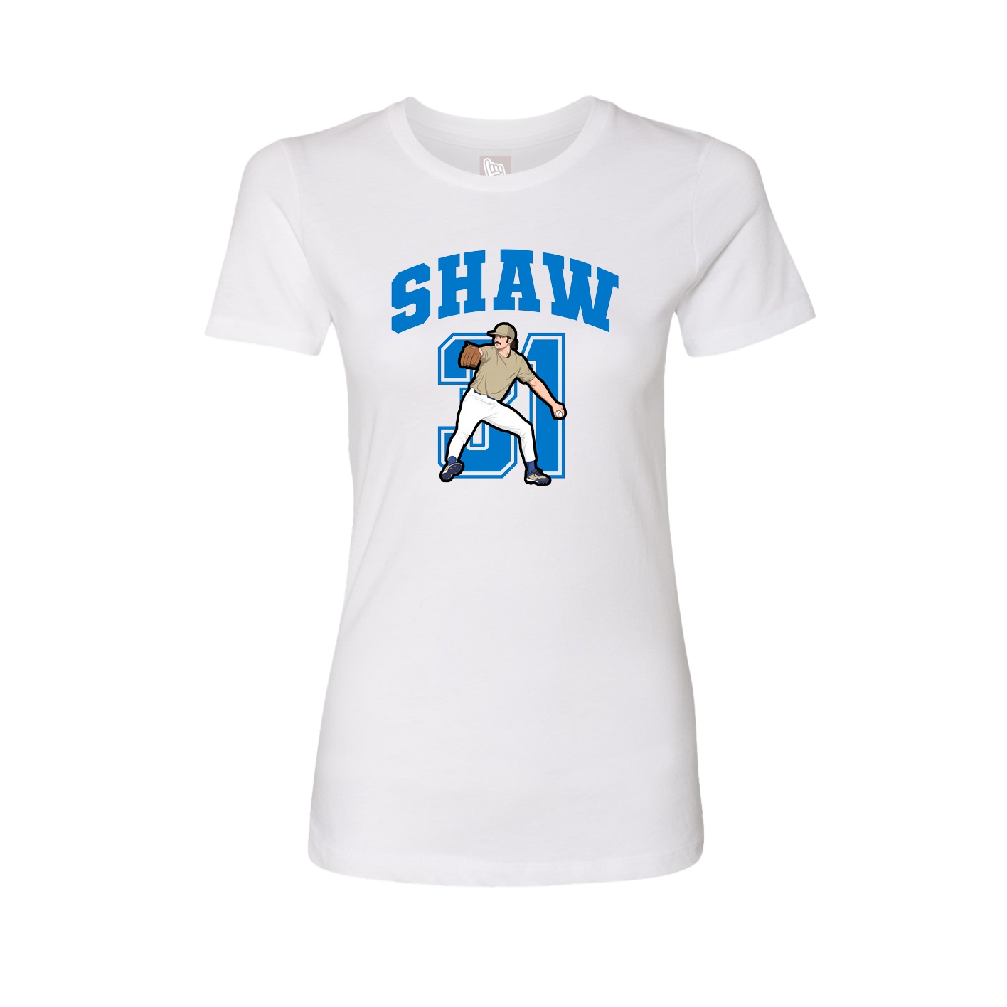 Fitted Women's Tee — Number in White